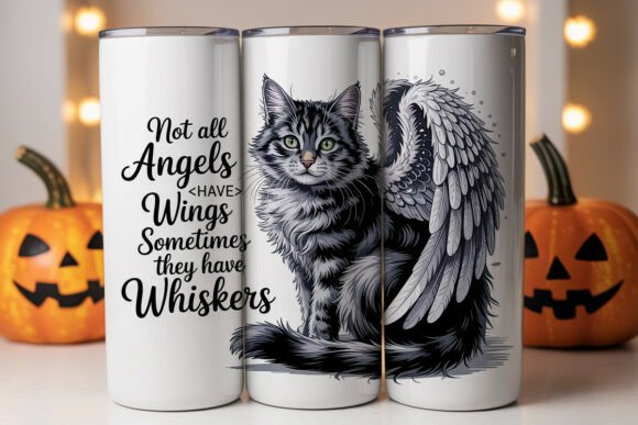 Angel Cat Memorial 20oz Tumbler Wrap