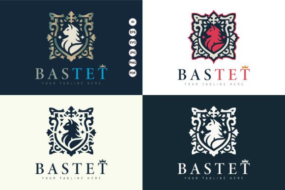 Bastet Cat Egypt Mythology Ornament Logo