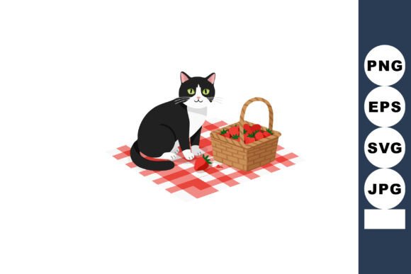 Black and White Cat Sitting Near Basket
