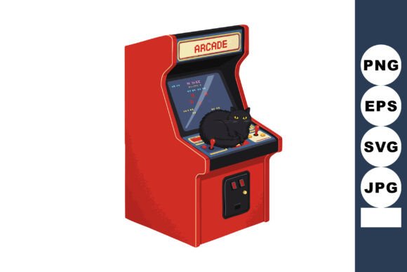 Black Cat on Red Arcade Game Mac