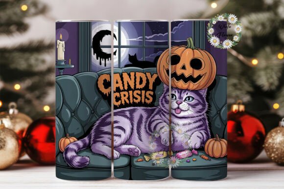 Candy Crisis Cat 20oz Tumbler Wrap