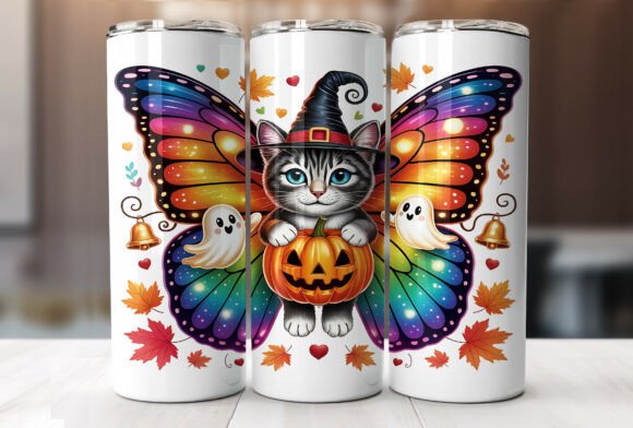 Cat Halloween 20oz Tumbler Wrap Design