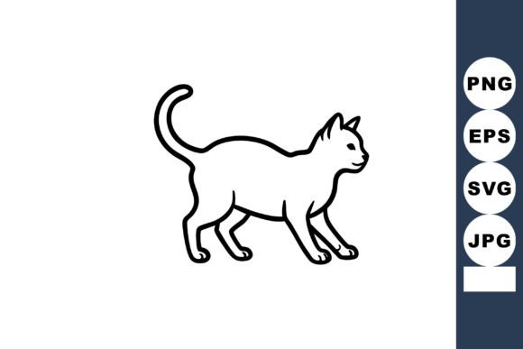 Cat Silhouette Vector Illustration Simpl