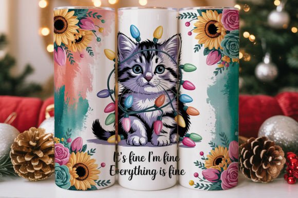 Christmas Kitten Lights 20oz Tumbler