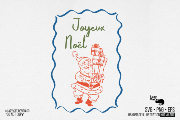 Christmas Santa Frame Hand-drawn SVG PNG