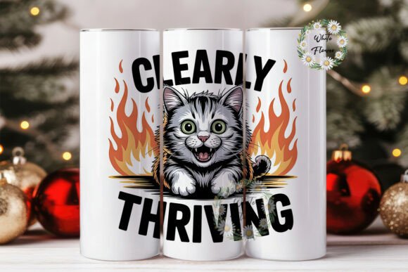Clearly Thriving Cat 20oz Tumbler Wrap