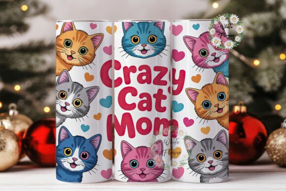 Crazy Cat Mom 20oz Tumbler Wrap