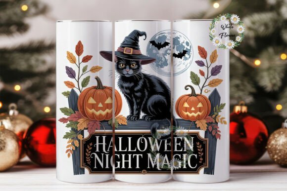 Halloween Cat Pumpkin 20oz Tumbler