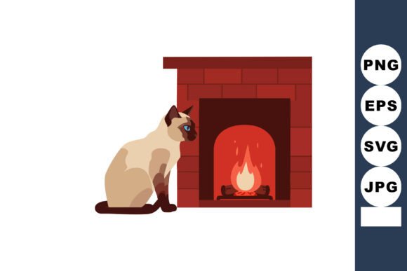 Siamese Cat by Warm Red Brick Fire
