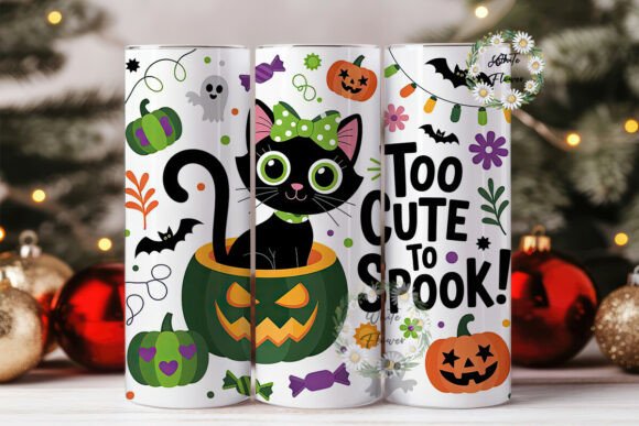 Spooky Cute Cat 20oz Tumbler Wrap